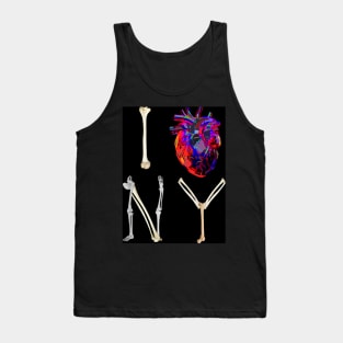 I bone NY - spooky version of I love New York with anatomical bones and art heart Tank Top